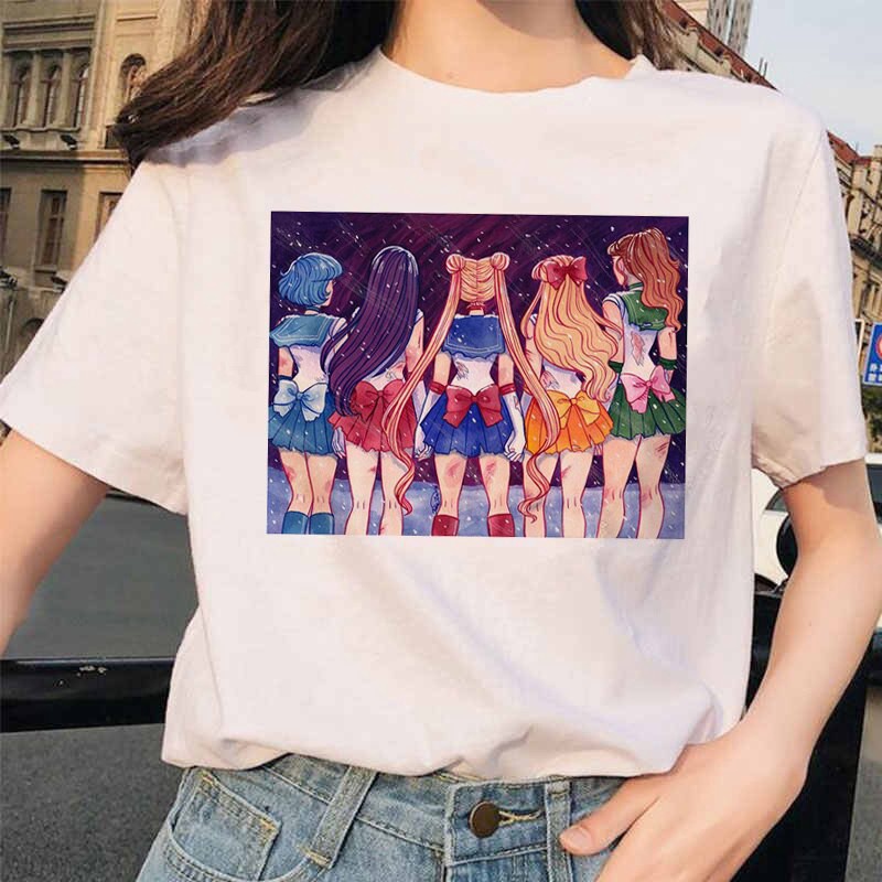 Sailor Moon 90s Funny Anime Printed T Shirts For Women HAesthetic
