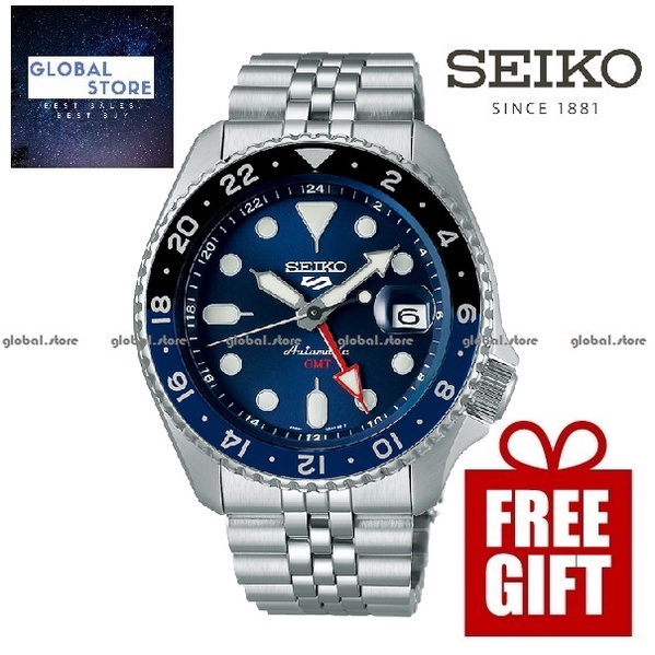 Seiko 5 SSK003K1 Men's SKX Sports Style GMT Automatic Stainless Steel ...