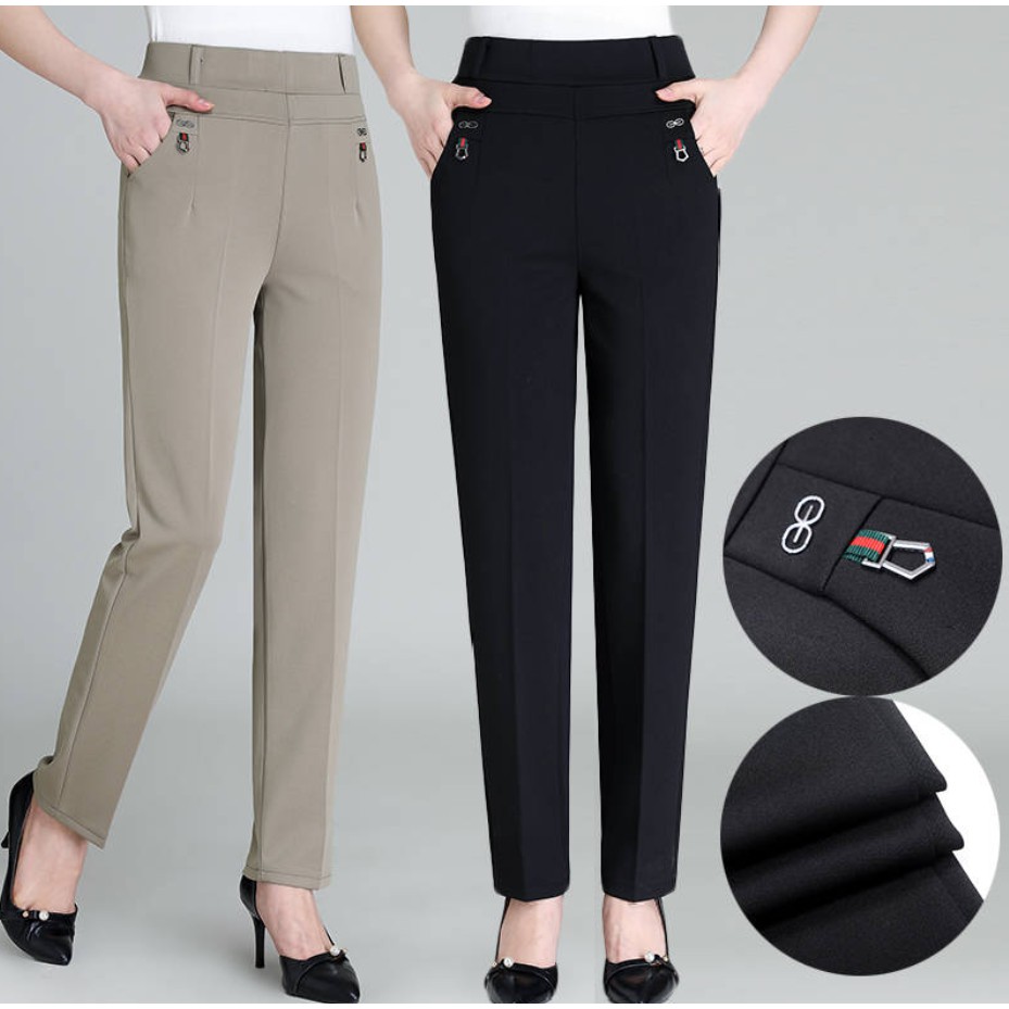 HIGH QUALITY👍Women Formal Long Pants Stretchable Plus Size Office Long  Pants