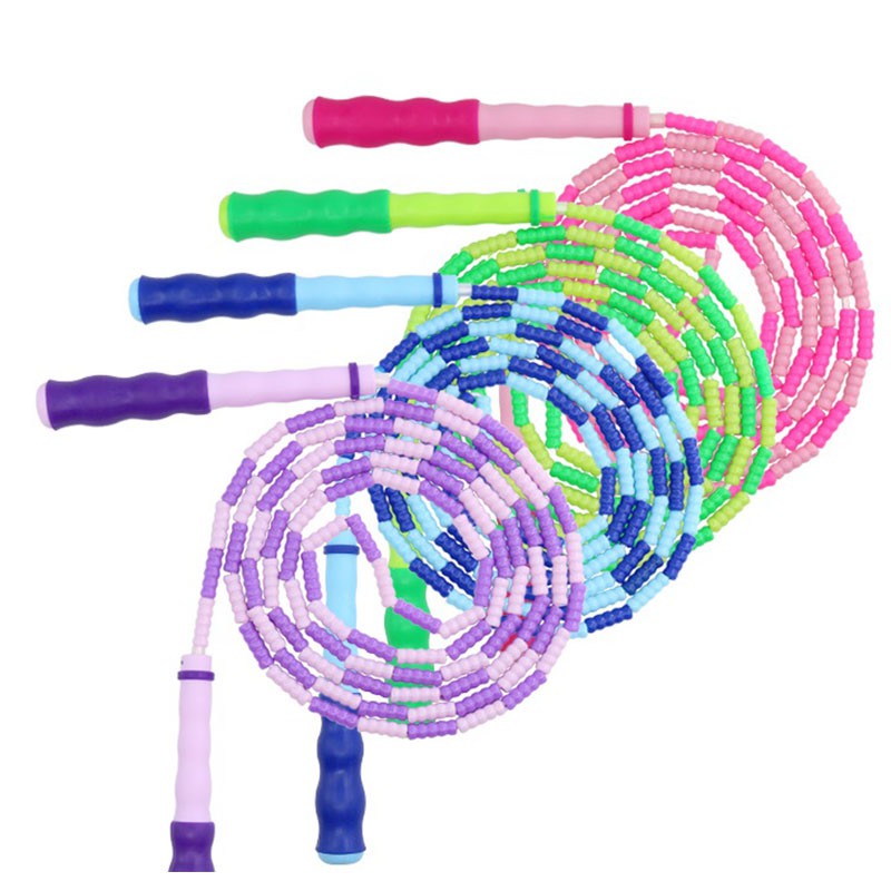 Plastic Beaded Practocal Jump Rope WIth Anti-slip Handle Lightweight ...