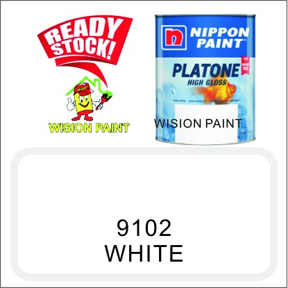 WHITE 9102 ( 1L ) NIPPON ( Platone High Gloss ) Wood & Metal Paint Cat ...