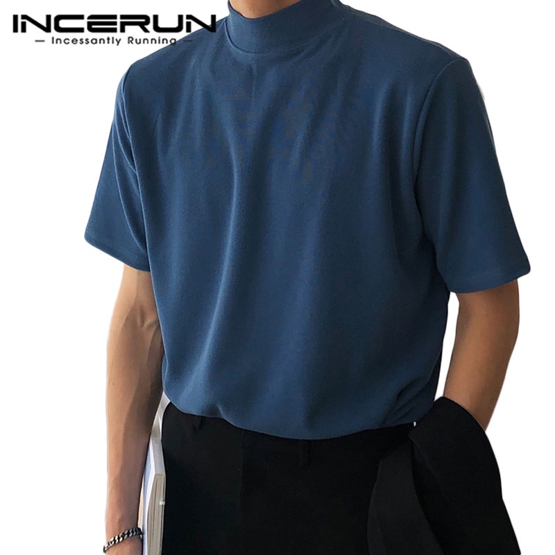 Men s short sleeve shop silk mock turtleneck