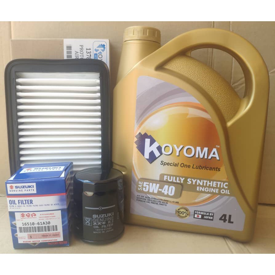 PROTON ERTIGA OIL FILTER + AIR FILTER + KOYOMA 5W40 FULLY SYNTHETIC