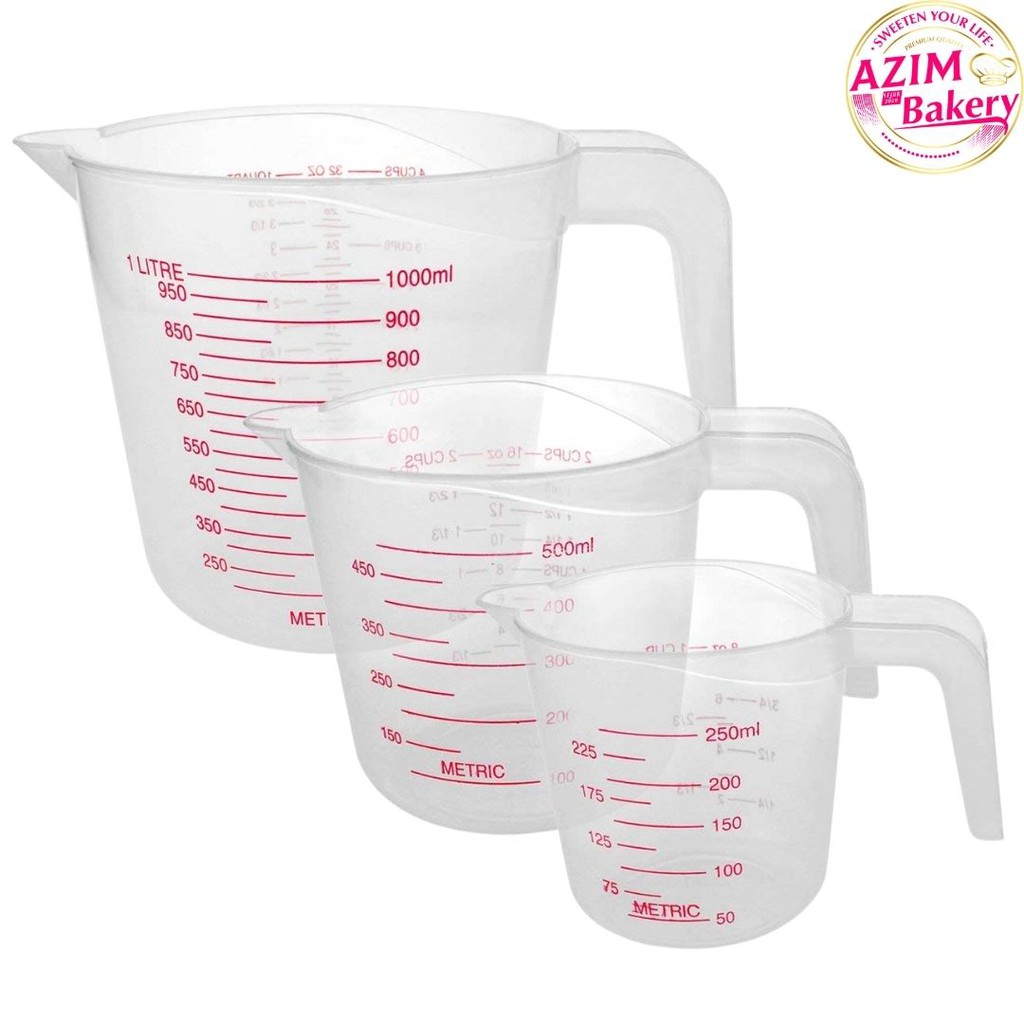 Measuring Cup 250ml 500ml 1000ml Cawan Penyukat Cawan Jug Penyukat Sukatan Cawan 5868