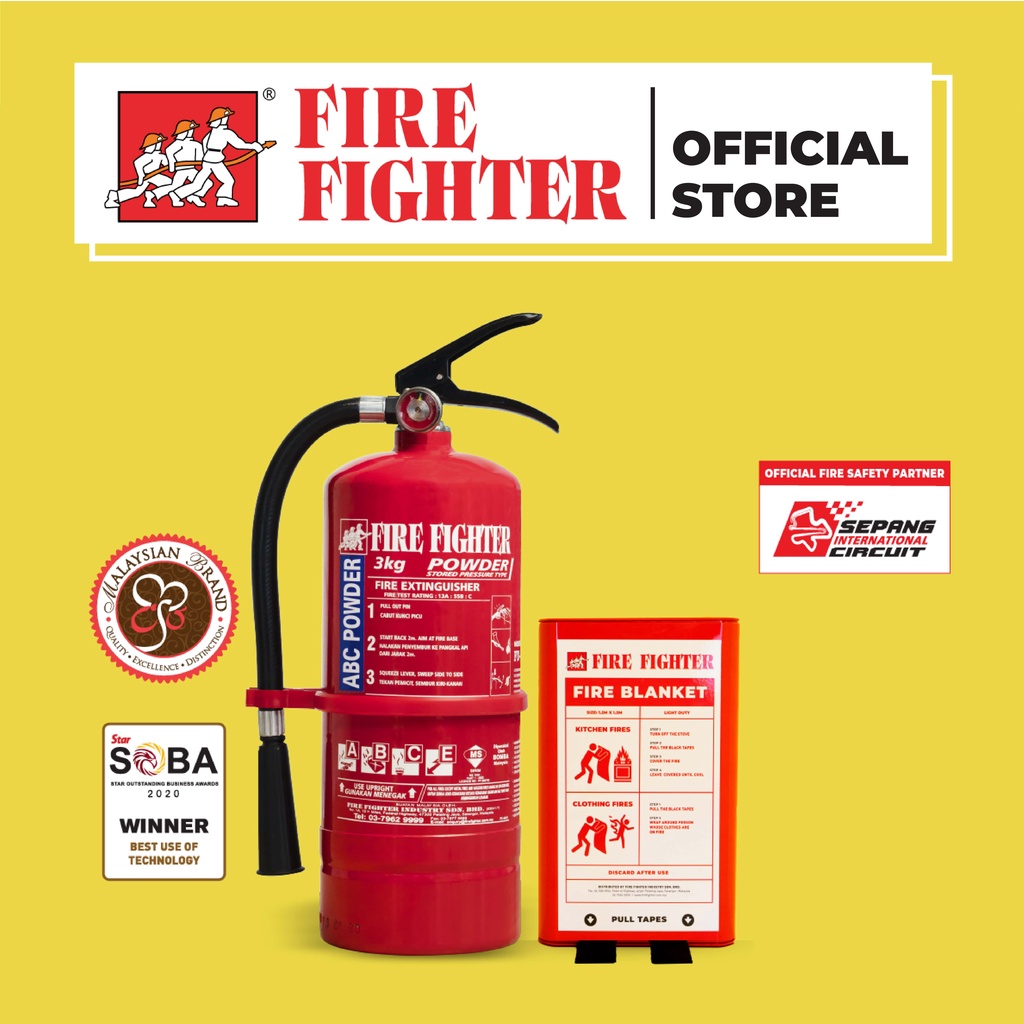 Dynamic Duo Kit (3kg Fire Extinguisher + Fire Blanket) Shopee Malaysia