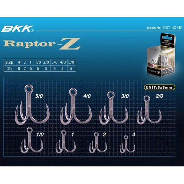 BKK Hooks Raptor-Z Treble Hooks