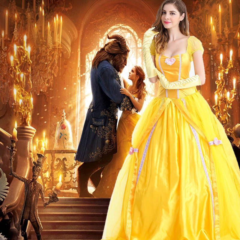 Disney Women Layered Dresses Beauty and The Beast Belle Princess