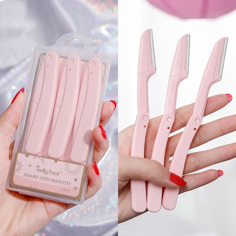 3pcs Eyebrow Epilator Folding Eyebrow Trimmer Safety Scraping Eyebrow