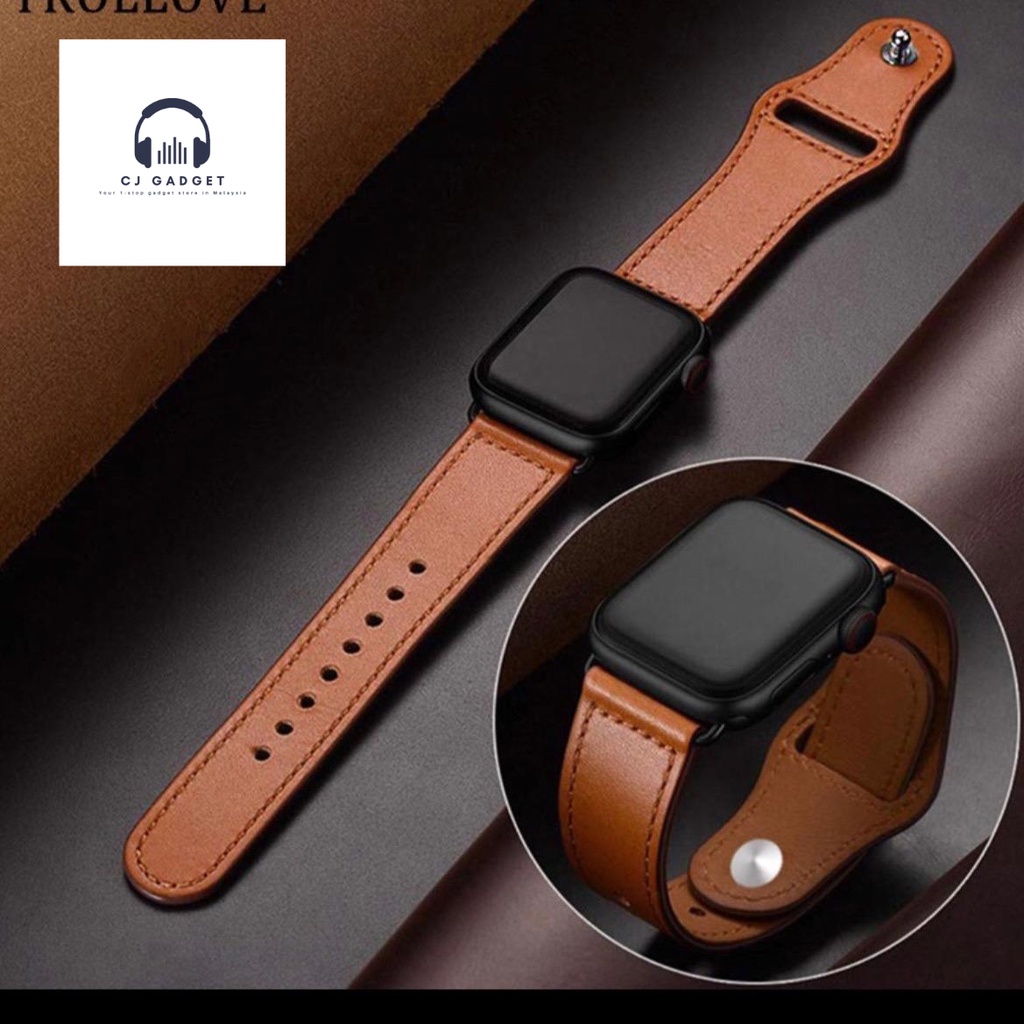 LOCAL STOCK Premium Leather Smart Watch Strap compatible for iwatch size 42 44 45mm Smart watch Strap s7 tali jam i7