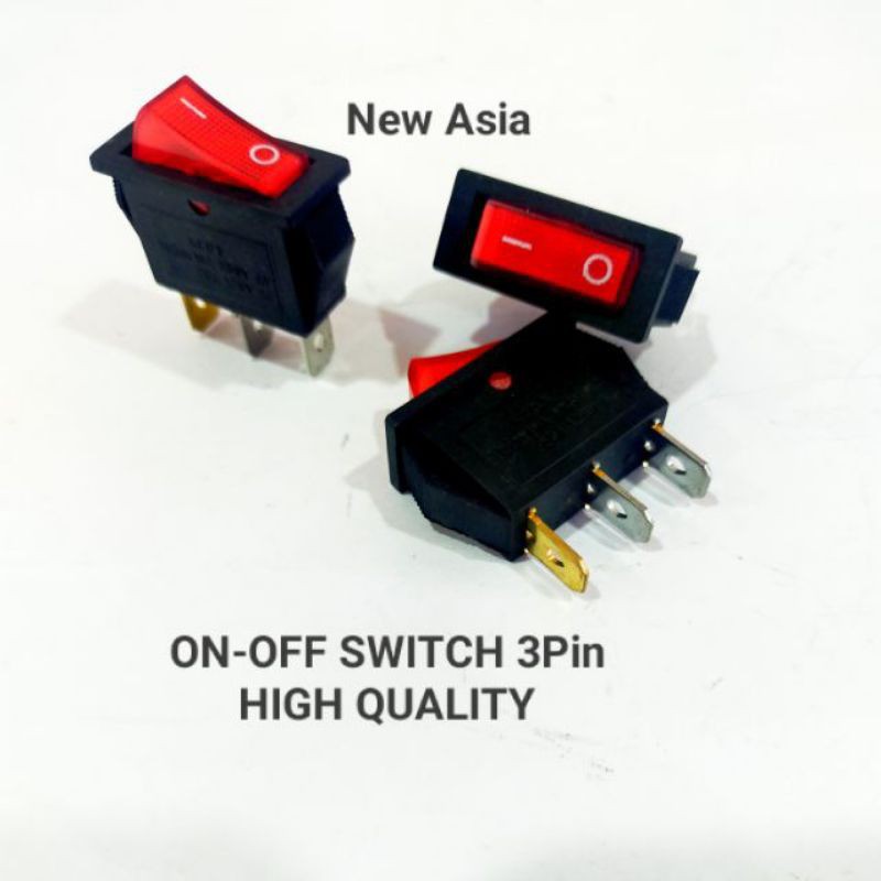 3-Pin SOKEN RK1-11 Premium On/Off Rocker Switch SPDT 16A/250V With LED ...