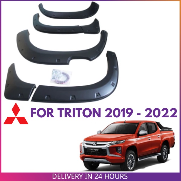 L200 Fender Flares For Mitsubishi Triton 2019 to 2022 6pc ABS 4x4 Wheel
