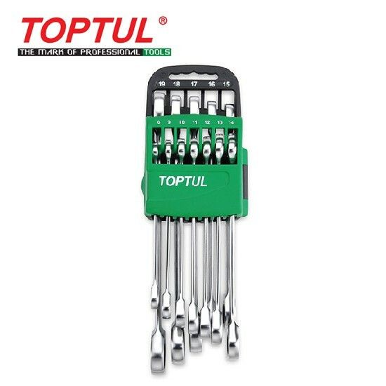 TOPTUL Pro-Series Ratchet Combination Wrench Set Storage Rack GSCQ ...