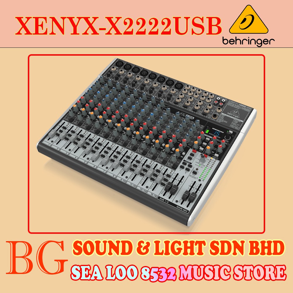 BEHRINGER XENYXX2222USB XENYX X2222USB PREMIUM 22INPUT 2/2BUS MIXER