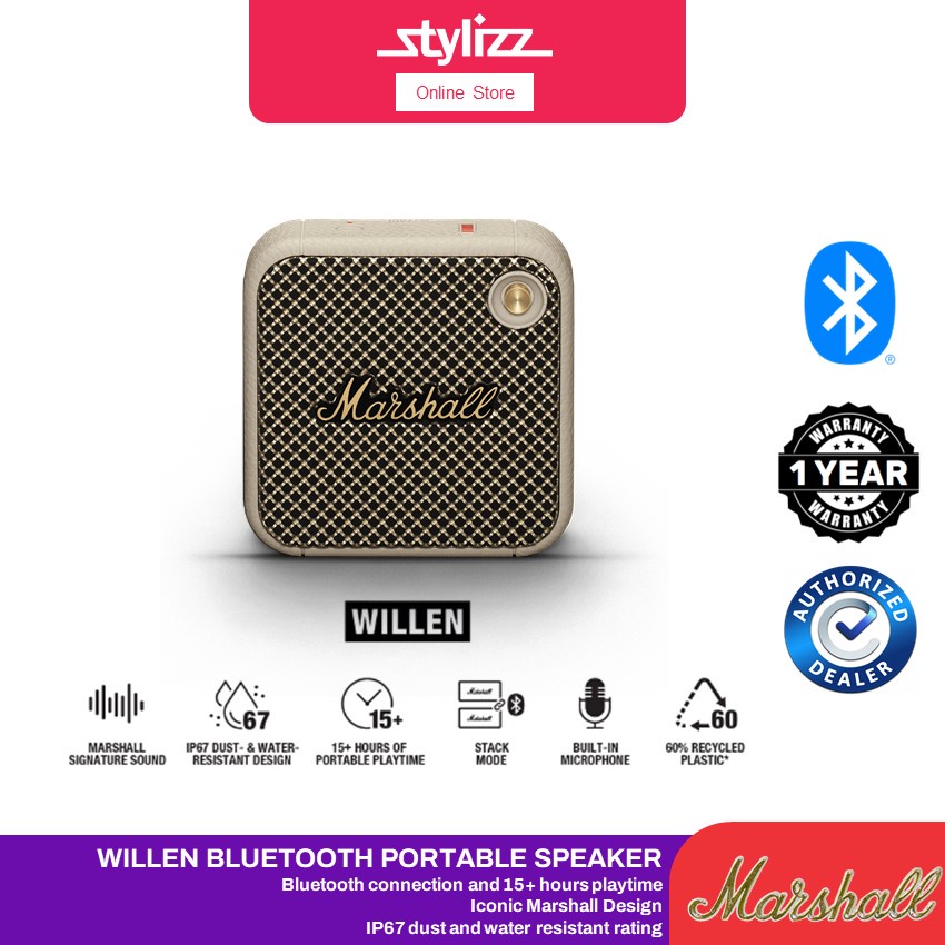 Marshall Willen Portable Bluetooth Speaker IP67 Dust and Waterproof