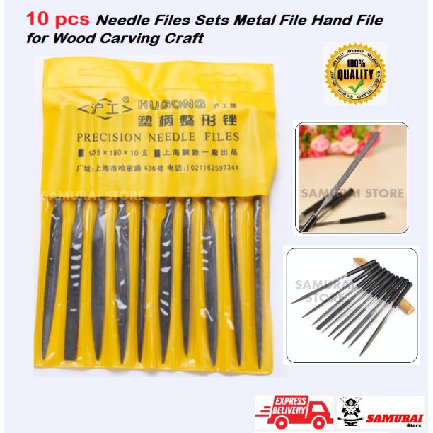 Samurai Store - HUGONG 10 pcs Needle Files Sets Metal File Hand File ...