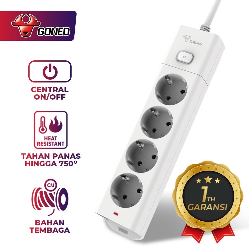 Goneo G1040 Socket Central On/Off Power Strip 4-hole Heat Resistant ...