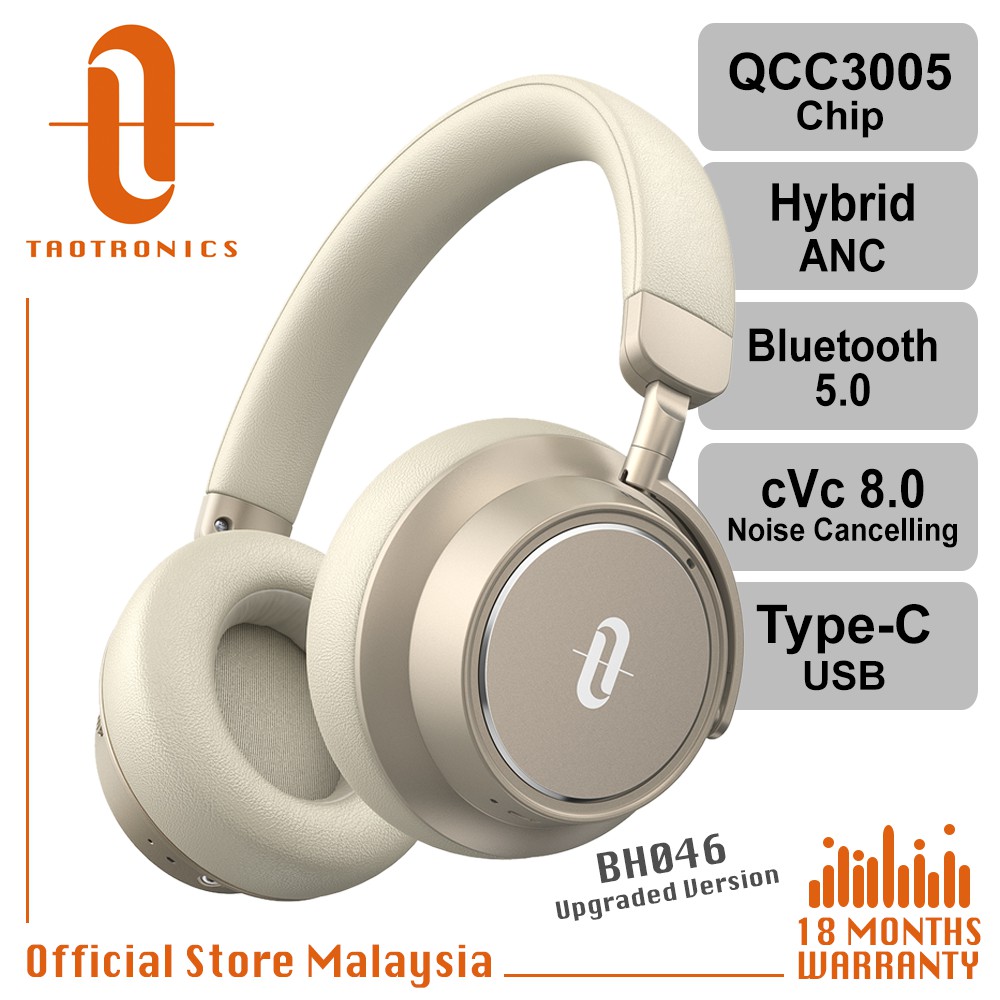 TaoTronics Upgraded Version BH046 Type-C, Hybrid ANC &cVc