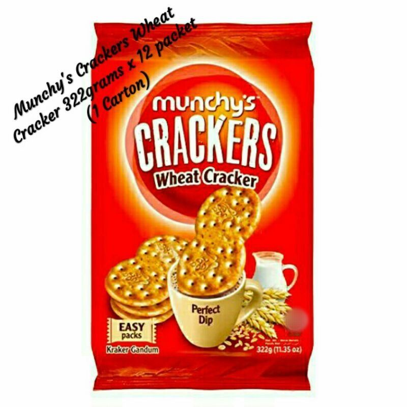 Munchy's Crackers Wheat Cracker 322grams x 12packets (1 Carton
