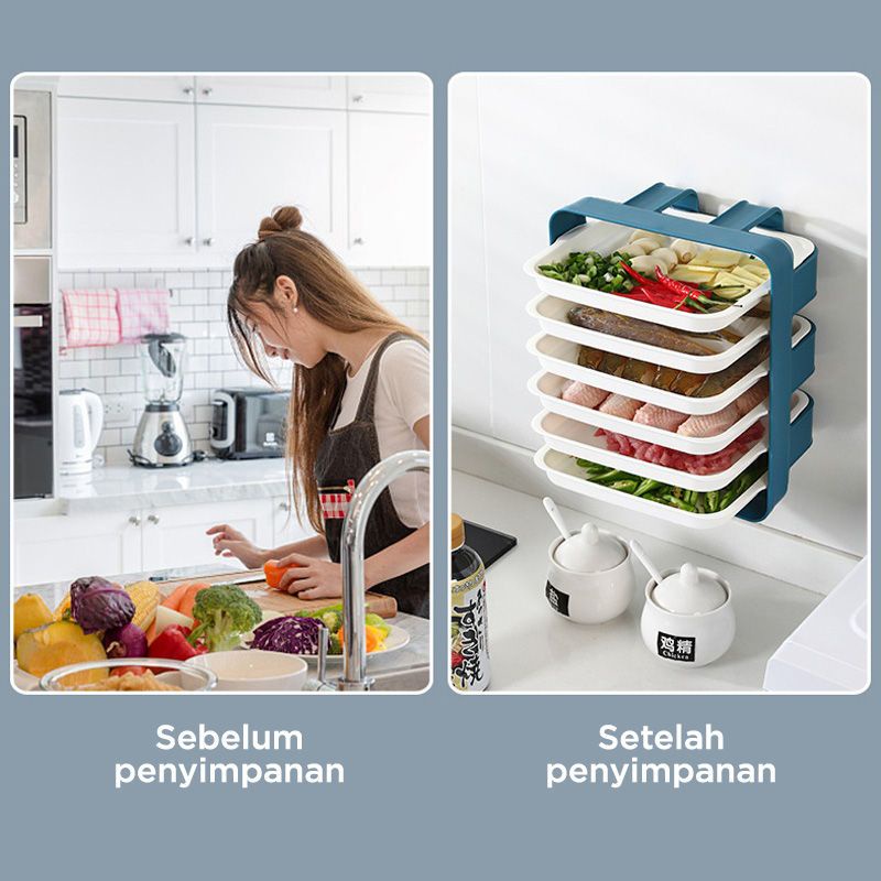 3 Tier Wall Mounted Food Storage Rack / Food Storage Rack Hanging Wall ...