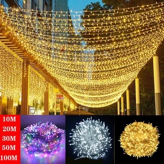 LED lights 20meters50m string lights indoor and outdoor decorative lights  flash lighting engineering lights Christmas lights