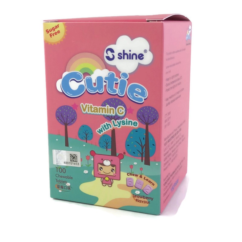 Shine 100's Cutie Vitamin C With Lysine Chewable Tablets (Strawberry Flavour) Shopee Malaysia
