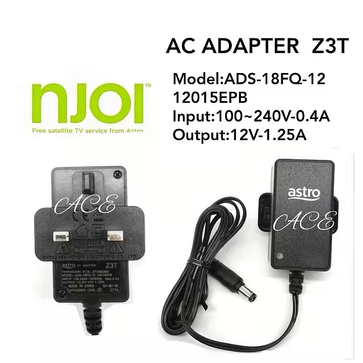 ORIGINAL ASTRO BEYOND NJ0I AC POWER ADAPTER ADS-18FQ-12 12015EPB (12V 1 ...