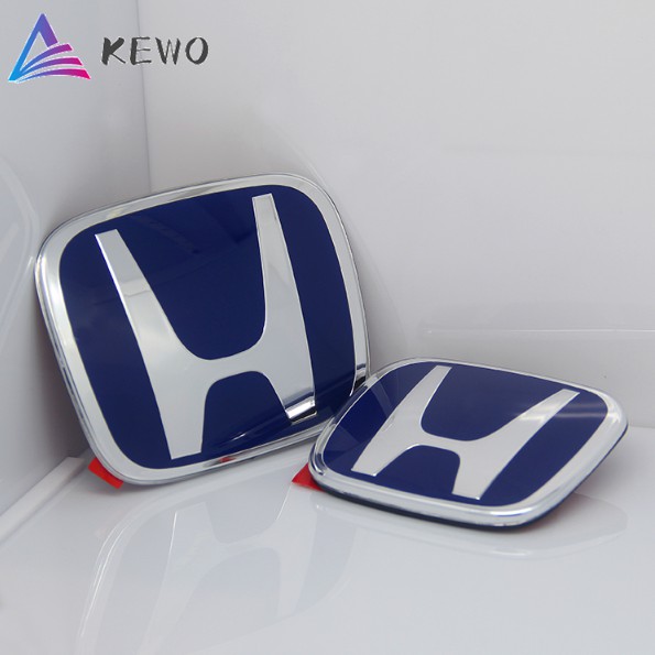 351 5.8L High Performance Engine Emblem – Blue & Chrome Trim, 4 Inches Long – Pair 6 thumbnail image