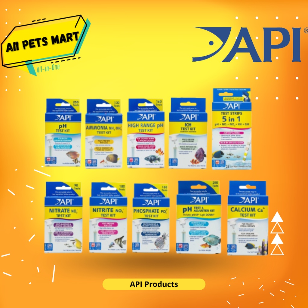 API Fishcare Test Kit pH Ammonia High Range pH KH 5 in 1 Nitrate ...