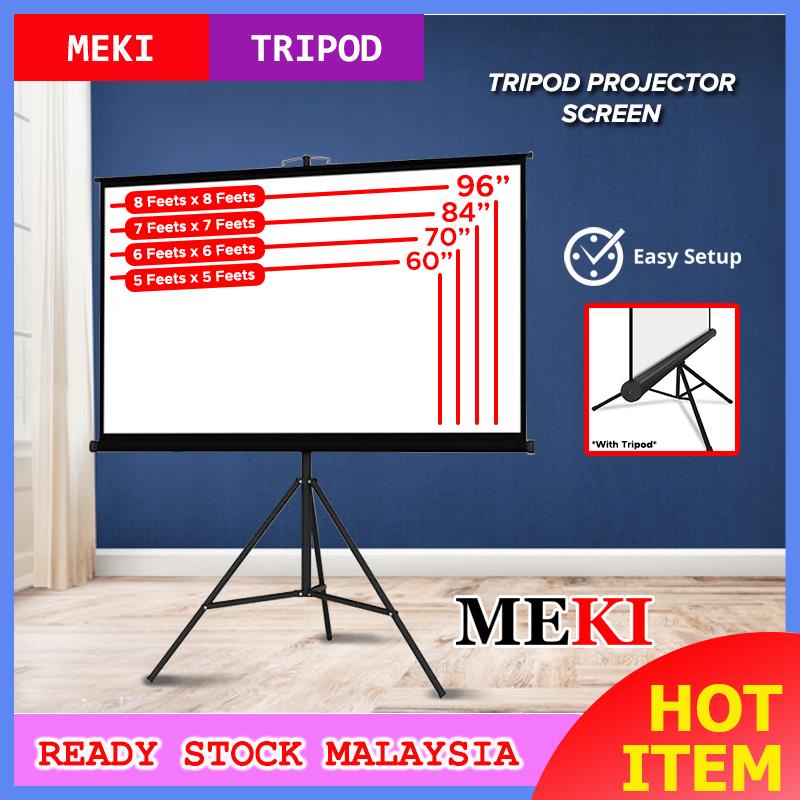 Meki High Quality Solid Size 5ft 6ft 7ft 8ft Tripod Projector Screen