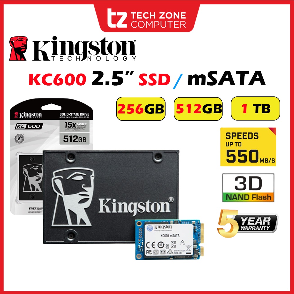 256GB/512GB/1TB Kingston KC600 2.5-inch SSD
