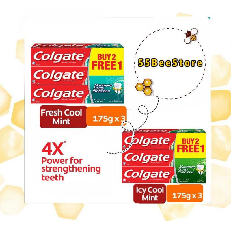 COLGATE Maximum Cavity Protection Fresh / Icy Cool Mint Toothpaste ...