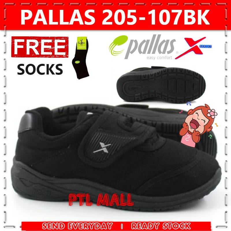 Pallas Px25 107bk Free 1pr Socks Px35 107bk X Series Black School