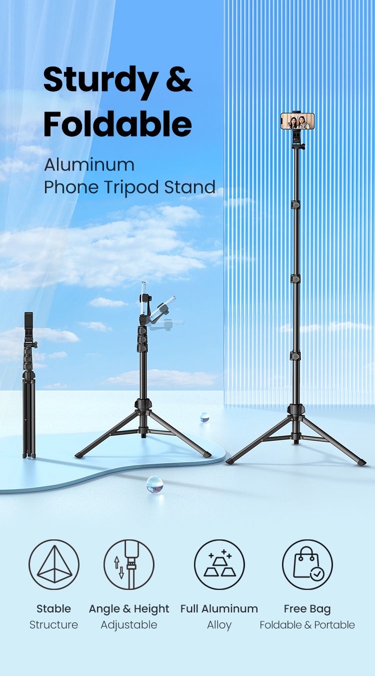 UGREEN Tripod for Gopro iPhone Samsung Xiaomi Huawei Foldable Aluminum ...
