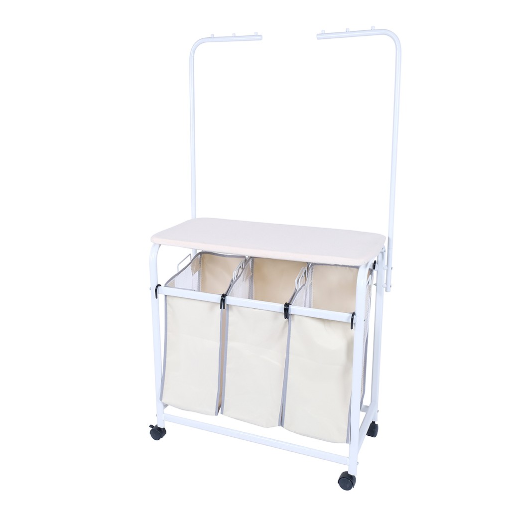 Locaupin Ironing Board Rolling Portable Laundry Sorter with Folding ...