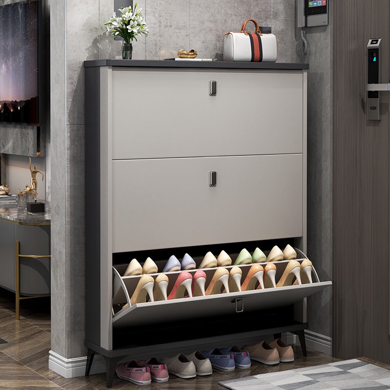 Italian-style ultra-thin shoe rack home door outside the door tipping ...