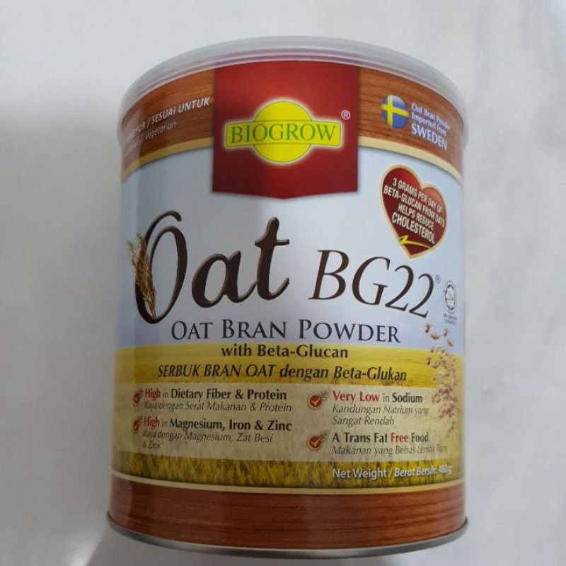 Biogrow Qat BG22 Oat Bran Powder 480g (Expiry Date01/2025) Shopee