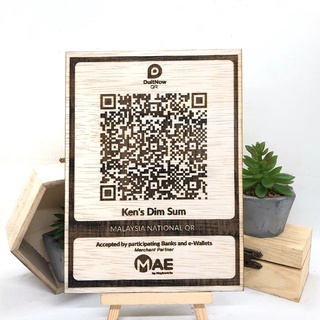 Ewallet QR CODE MAE + Tapak / Maybank QRPAY/ TNG/ Grab Pay WOOD WITH ...