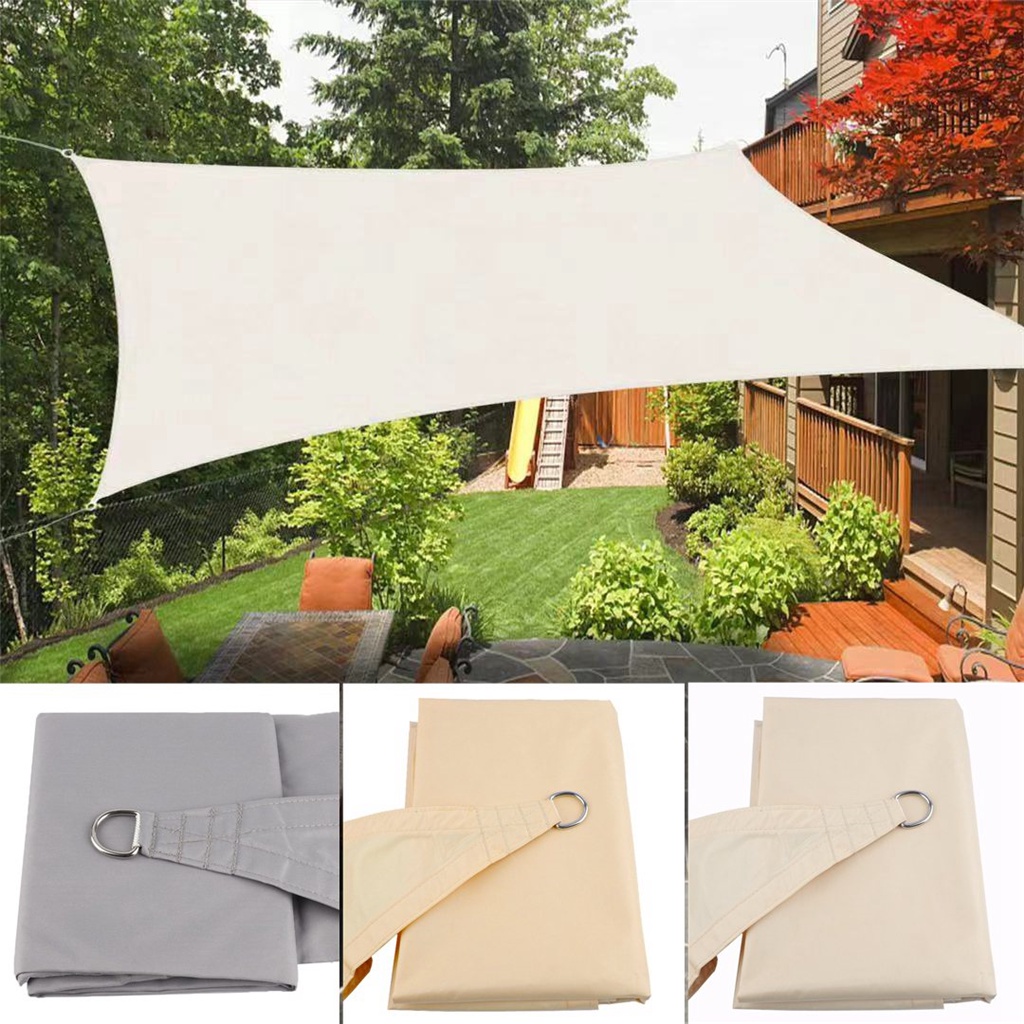 2.6m X 2.5m Waterproof Sun Shelter Awning - 300D Canvas Shade Sail For Garden, Patio & Beach