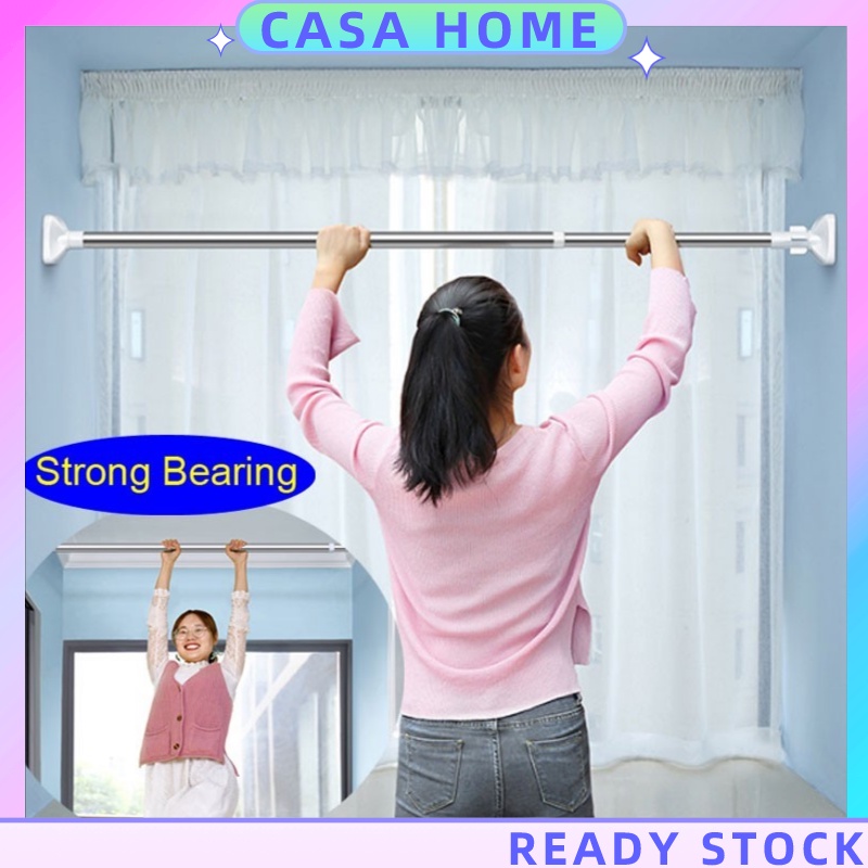 Adjustable Curtain Rod Stainless Steel Curtain Rod Set Tension Rod