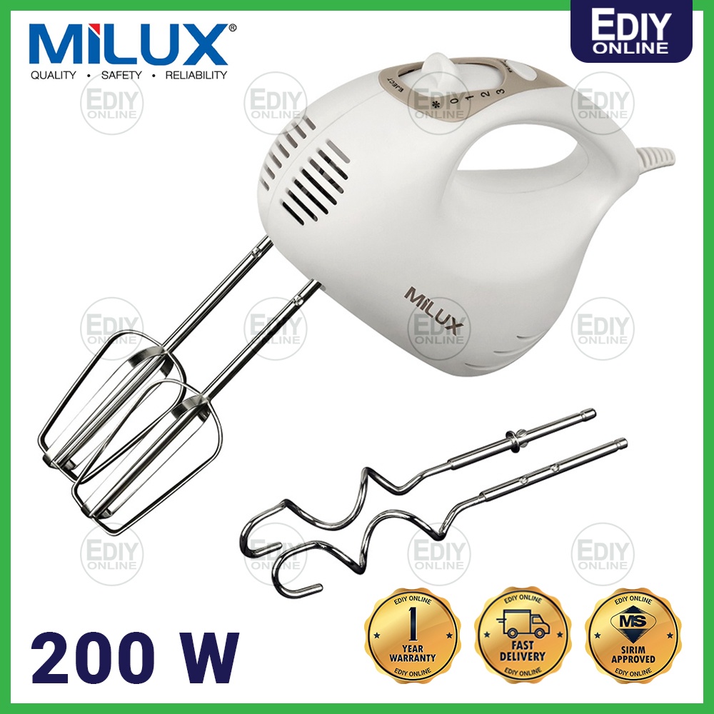 【SIRIM 3 PIN】 Milux MSM-9512 MSM9512 STAND HAND MIXER STAINLESS STEEL ...