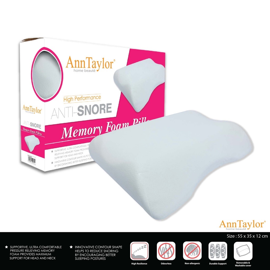 Anti Dengkur Ultra Comfortable Anti Dust Mite Ann Taylor Anti Snore Memory Pillow Microfiber Bantal Kualiti Hotel Bed Shopee Malaysia
