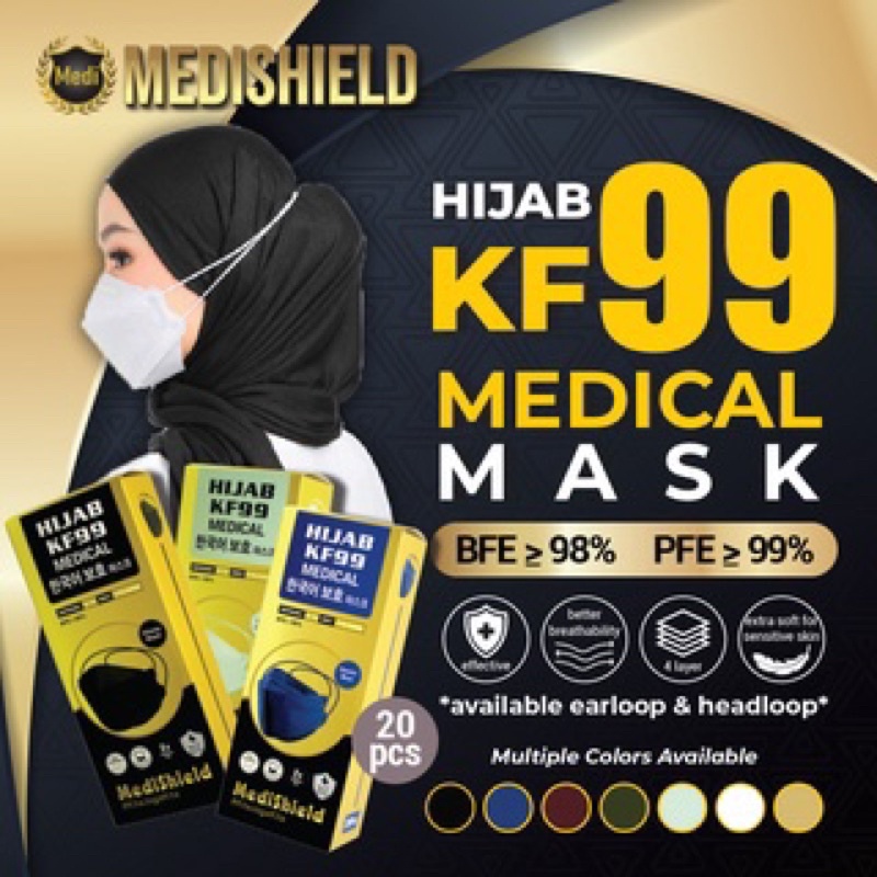 [MALAYSIA READY STOCK]KF94 Mask 4ply Face Mask Hijab Mask headloop Mask