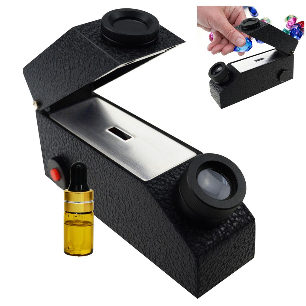 TEKCOPLUS Gem Refractometer With LED Light | 0.01 ND Precision For Testing Diamonds, Moissanite & Gemstones