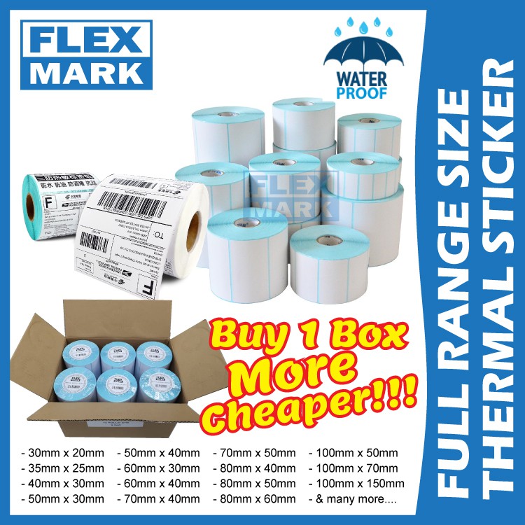 [1 Carton] FLEXMARK Thermal Sticker A6 Shipping Label Barcode Paper ...