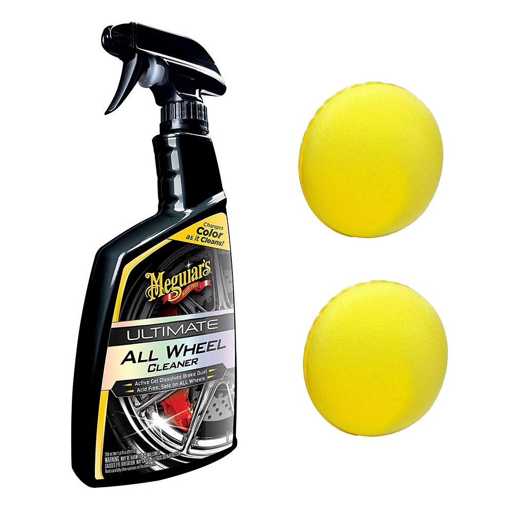 Meguiar's Ultimate All Wheel Cleaner + Foam Applicator Pads COMBO