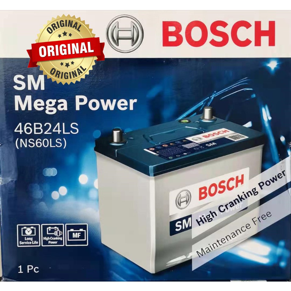 BOSCH SM MEGA POWER NS60LS 46B24LS AUTOMOTIVE CAR BATTERY 0092S47502 ...