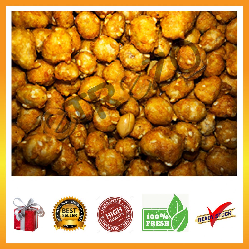 Sesame Coated Peanuts/Kacang Soya Kari (1kg) Kacang HALAL Shopee