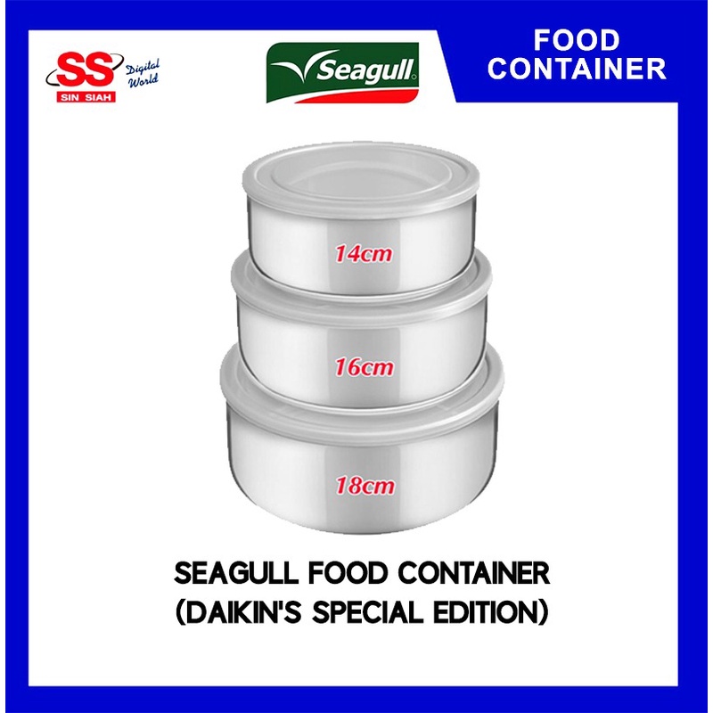 Seagull Food Container (Set of 3 - 14cm , 16cm , 18cm) (Daikin's ...