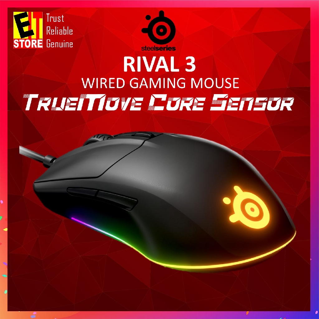 STEELSERIES RIVAL 3 GEN 2 RGB WIRED GAMING MOUSE (62515) 1YRS WARRANTY ...