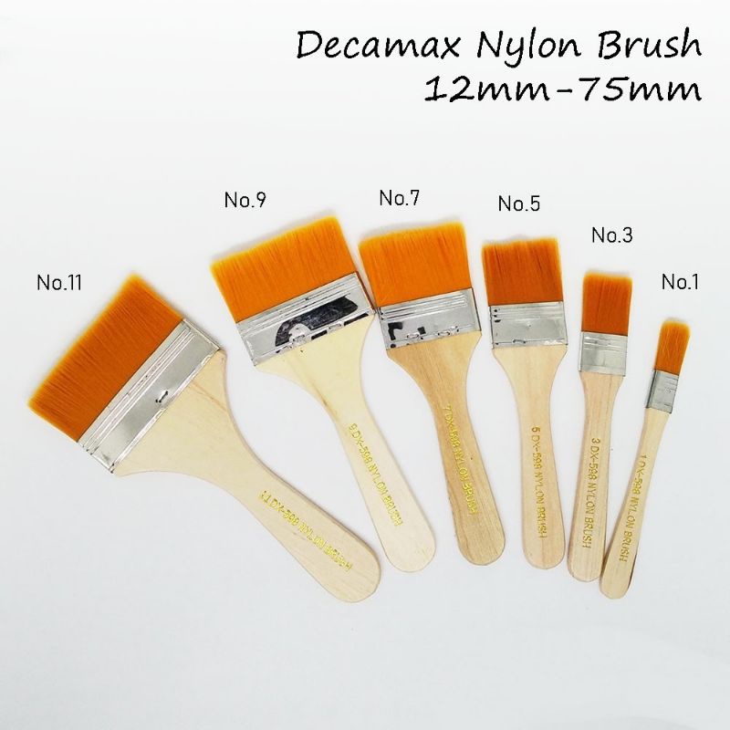 Nylon Broad Art Painting Brush 1 / 3 / 5 / 7 / 9 / 11 | Shopee Malaysia